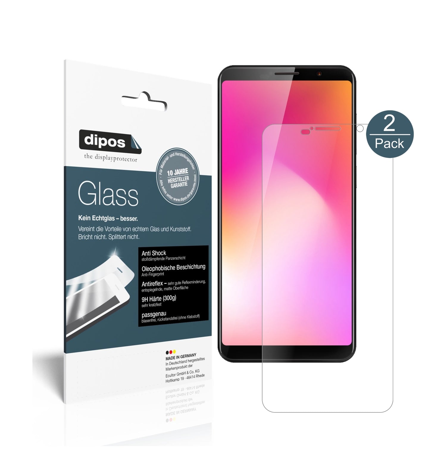 Matte Displayschutzfolie von dipos passend für Cubot Power, 9H kratzfest und blasenfrei montiert