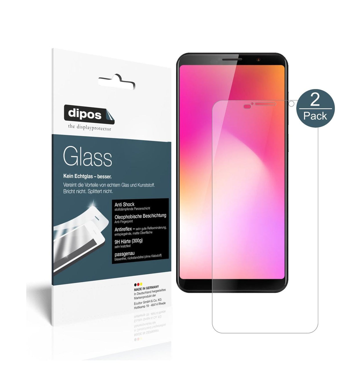 Matte Displayschutzfolie von dipos passend für Cubot Power, 9H kratzfest und blasenfrei montiert