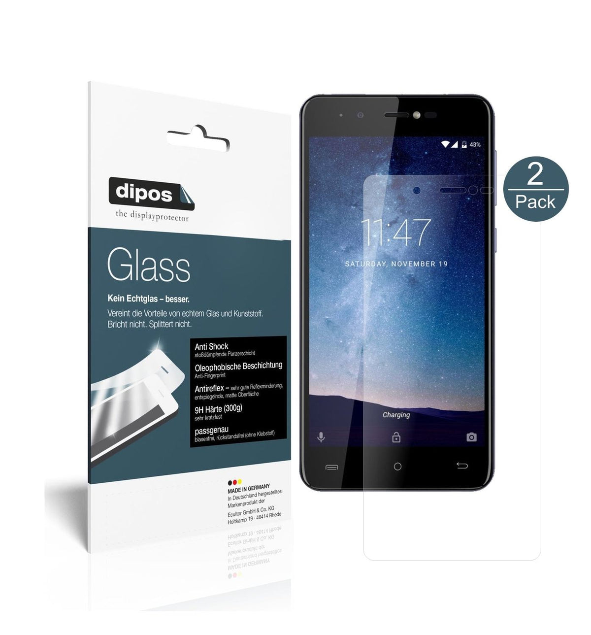 Matte Displayschutzfolie von dipos passend für Cubot R9, 9H kratzfest und blasenfrei montiert
