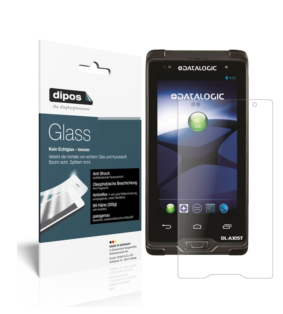 Matte Displayschutzfolie von dipos passend für Datalogic Axist, 9H kratzfest und blasenfrei montiert