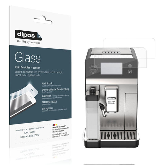 Matte Displayschutzfolie von dipos passend für DeLonghi Eletta Ultra 2026, 9H kratzfest und blasenfrei montiert