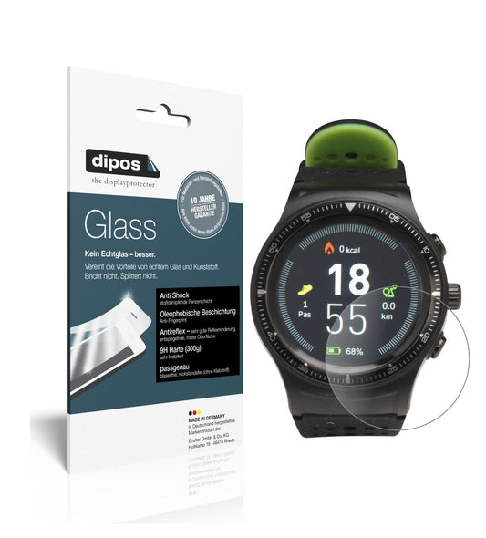 Matte Displayschutzfolie von dipos passend für DENVER SW-500 Smartwatch, 9H kratzfest und blasenfrei montiert