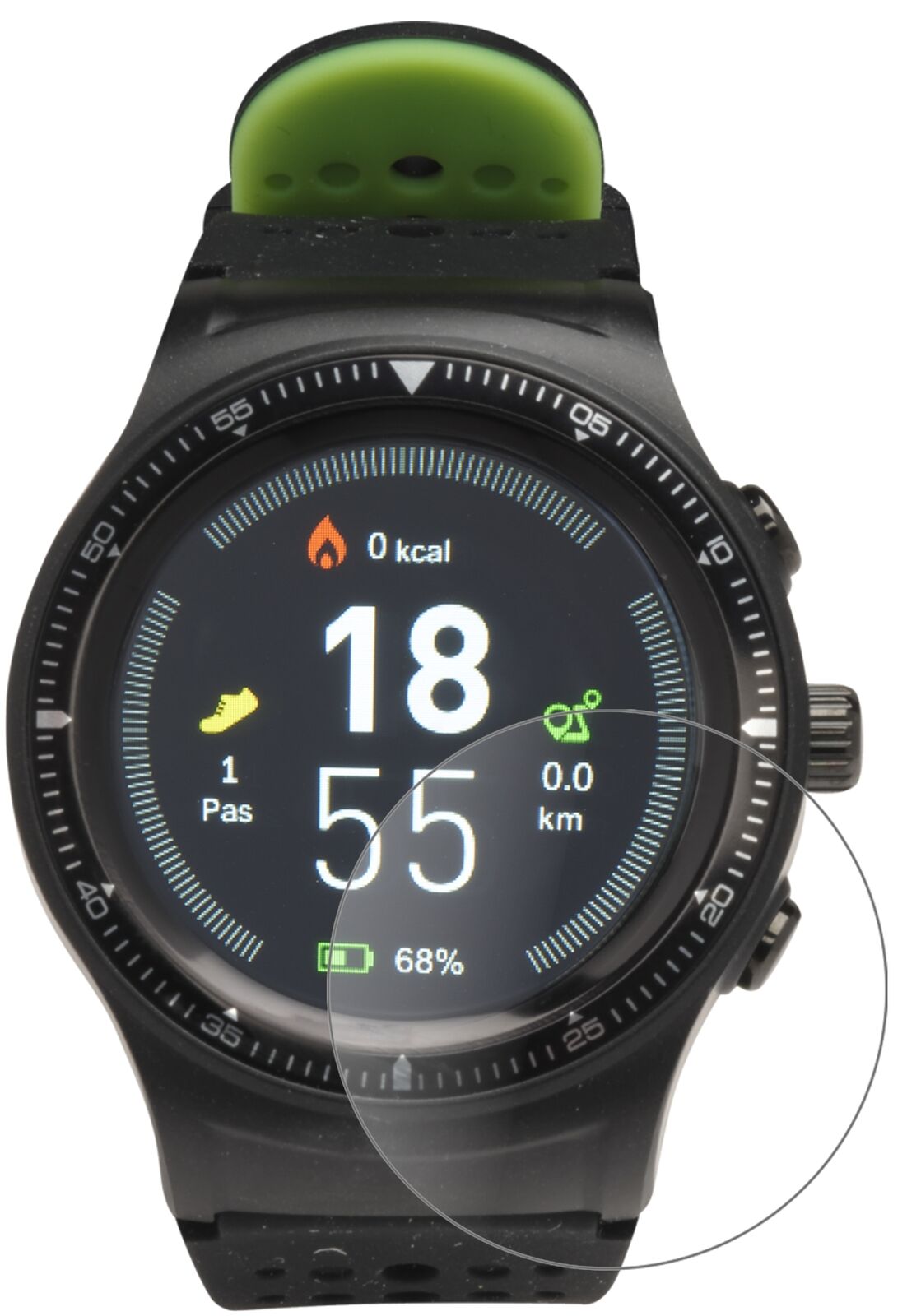 Matte Displayschutzfolie von dipos passend für DENVER SW-500 Smartwatch, 9H kratzfest und blasenfrei montiert
