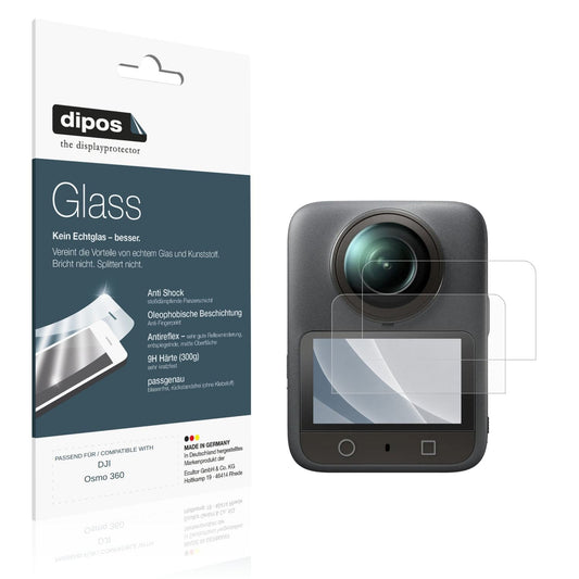 Matte Displayschutzfolie von dipos passend für DJI Osmo 360, 9H kratzfest und blasenfrei montiert