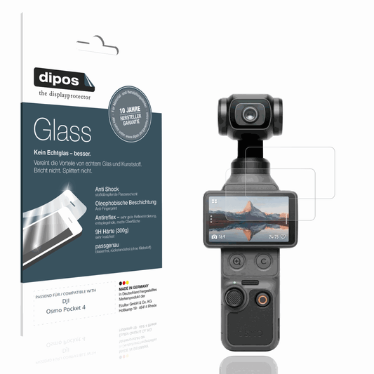 Matte Displayschutzfolie von dipos passend für DJI Osmo Pocket 4, 9H kratzfest und blasenfrei montiert