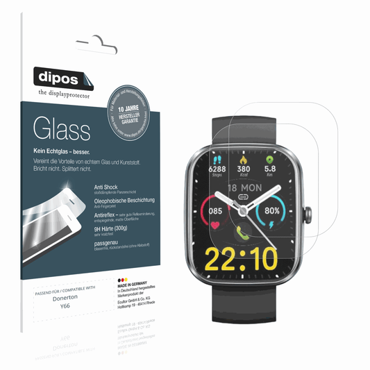Matte Displayschutzfolie von dipos passend für Donerton Y66, 9H kratzfest und blasenfrei montiert