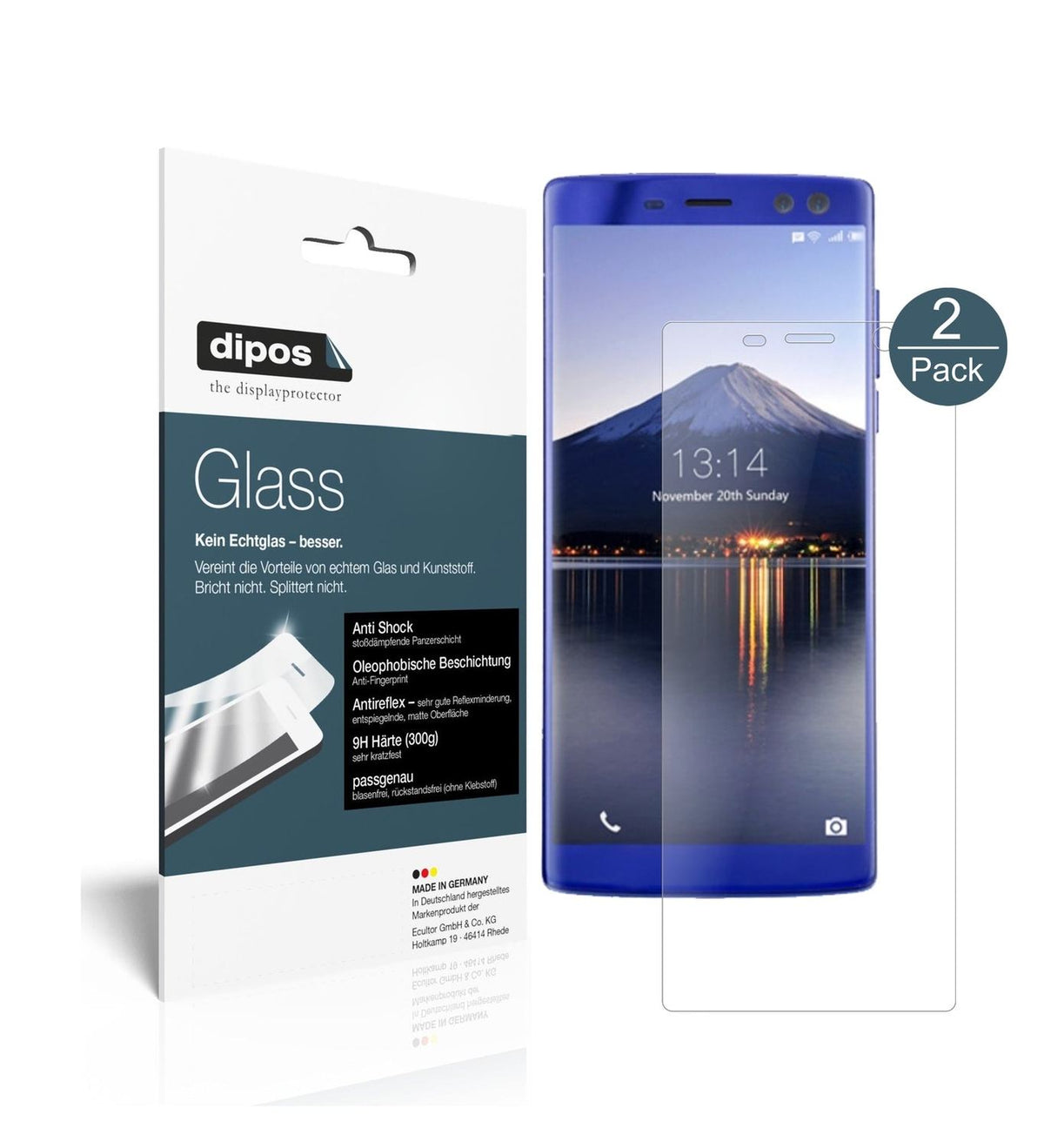 Matte Displayschutzfolie von dipos passend für Doogee BL12000, 9H kratzfest und blasenfrei montiert