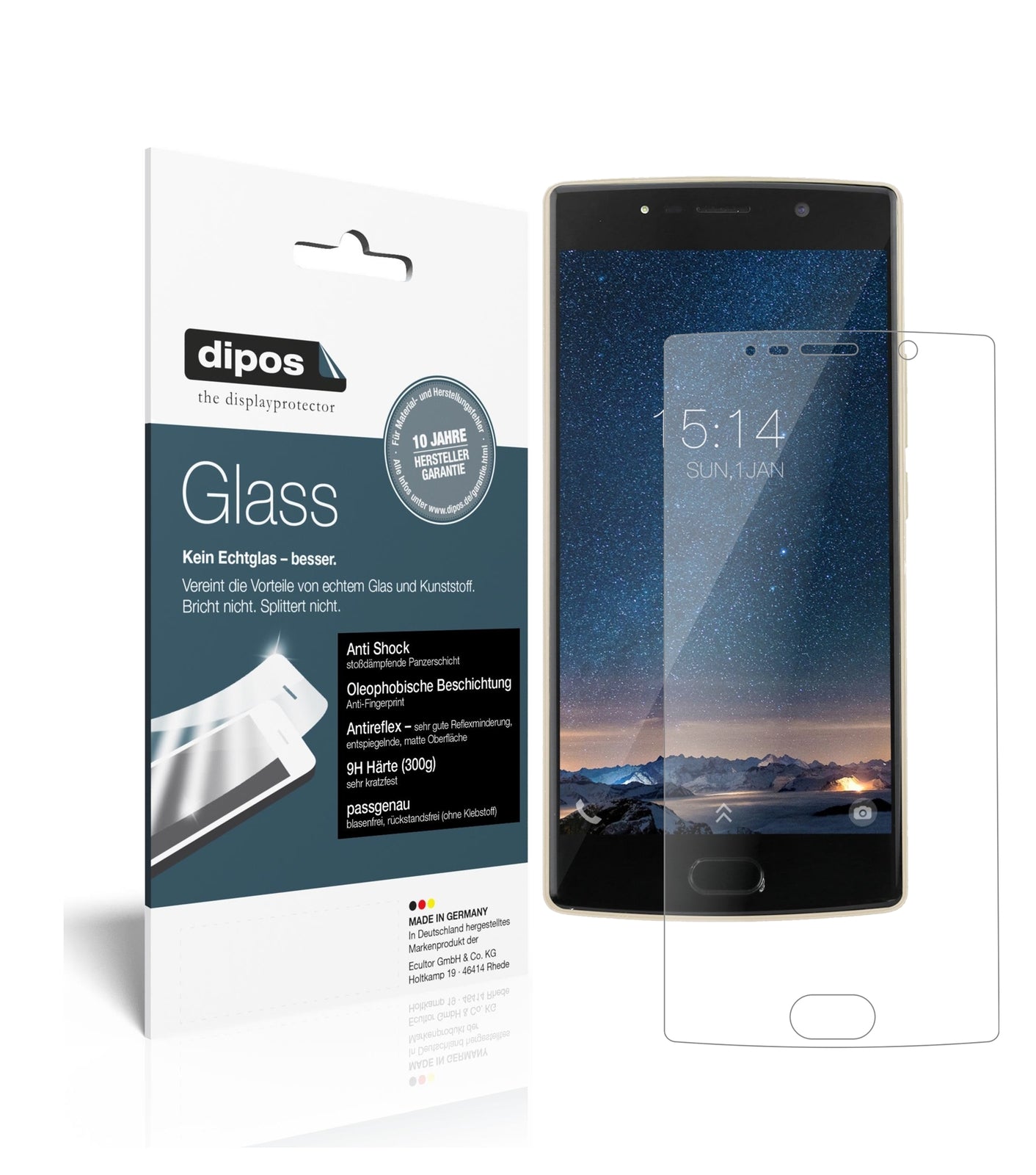 Matte Displayschutzfolie von dipos passend für Doogee BL7000, 9H kratzfest und blasenfrei montiert