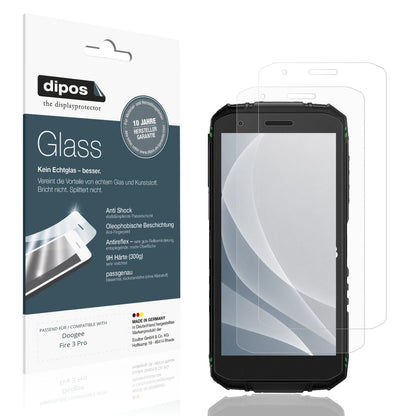 Matte Displayschutzfolie von dipos passend für Doogee Fire 3 Pro, 9H kratzfest und blasenfrei montiert