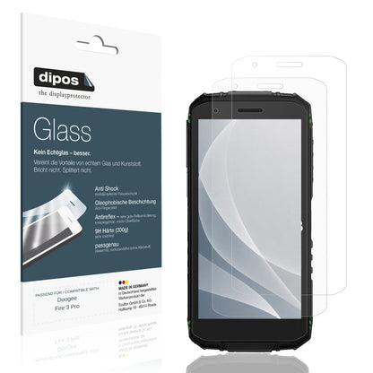 Matte Displayschutzfolie von dipos passend für Doogee Fire 3 Pro, 9H kratzfest und blasenfrei montiert