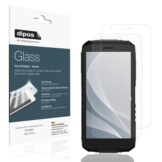Matte Displayschutzfolie von dipos passend für Doogee Fire 3 Pro, 9H kratzfest und blasenfrei montiert