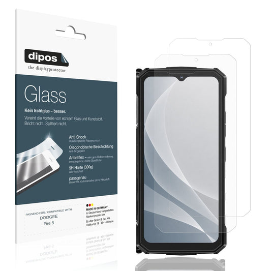 Matte Displayschutzfolie von dipos passend für DOOGEE Fire 5, 9H kratzfest und blasenfrei montiert
