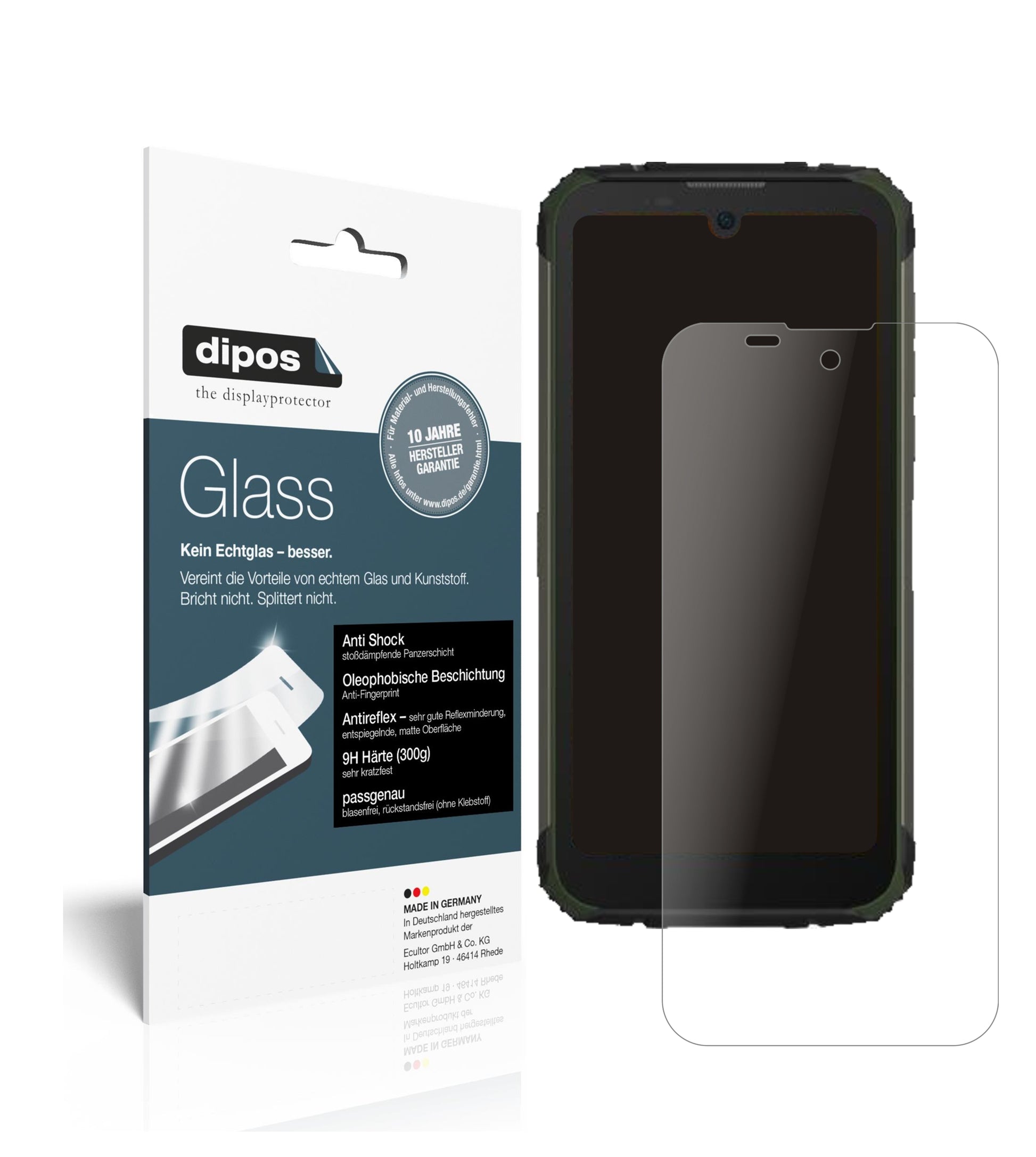 Matte Displayschutzfolie von dipos passend für Doogee S59, 9H kratzfest und blasenfrei montiert