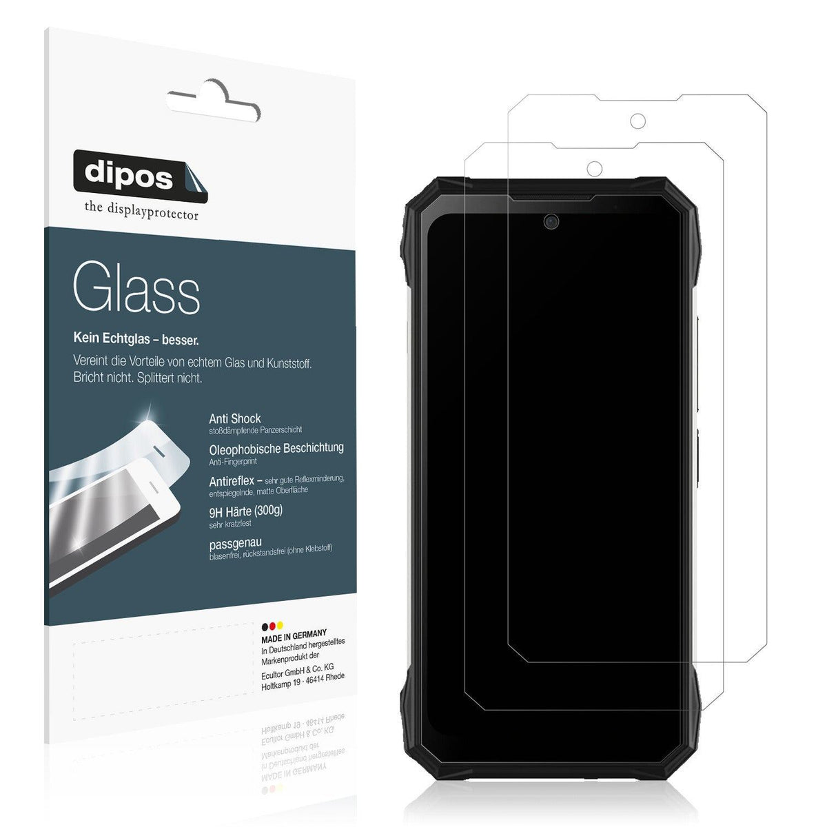 Matte Displayschutzfolie von dipos passend für Doogee S89 Pro, 9H kratzfest und blasenfrei montiert