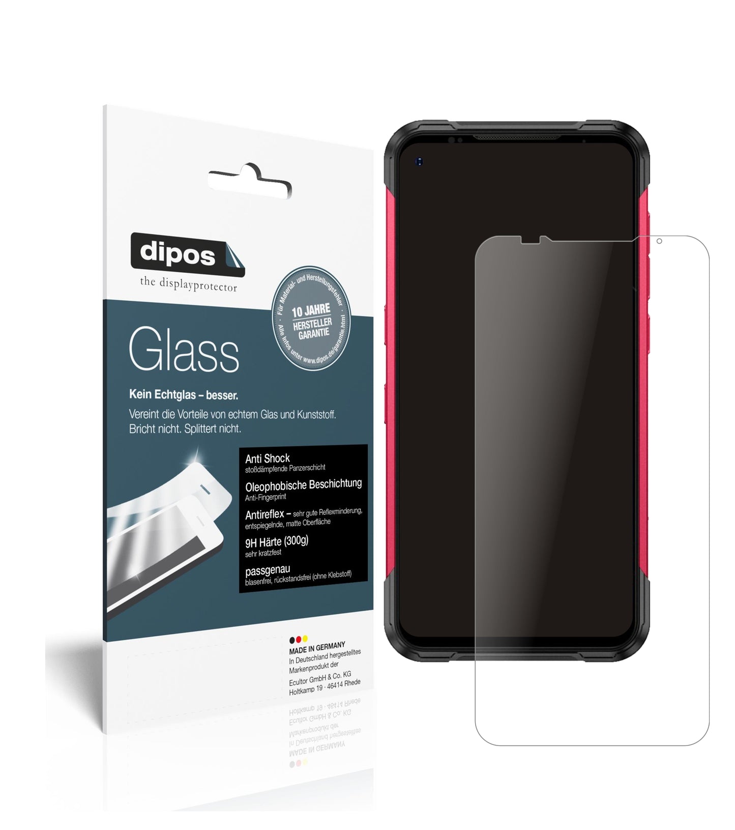 Matte Displayschutzfolie von dipos passend für Doogee S97 Pro, 9H kratzfest und blasenfrei montiert