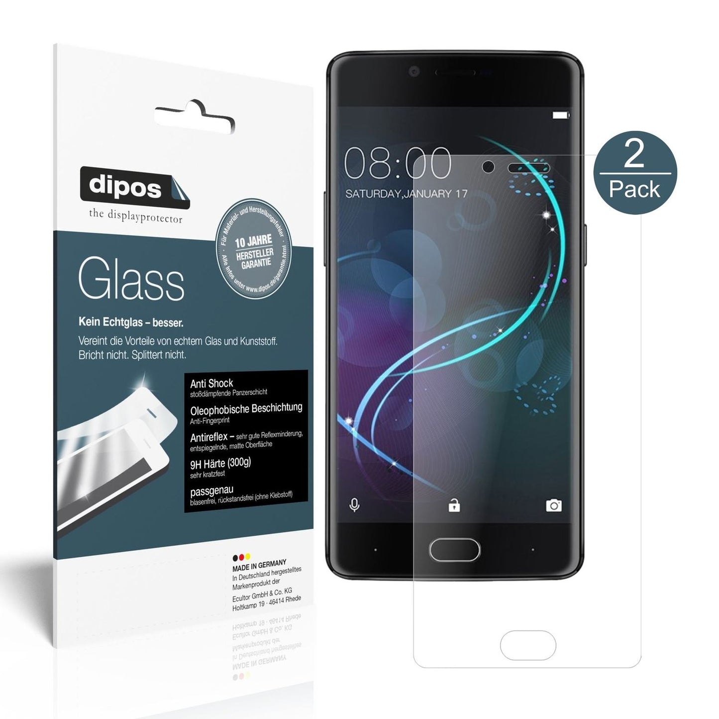 Matte Displayschutzfolie von dipos passend für Doogee Shoot 1, 9H kratzfest und blasenfrei montiert