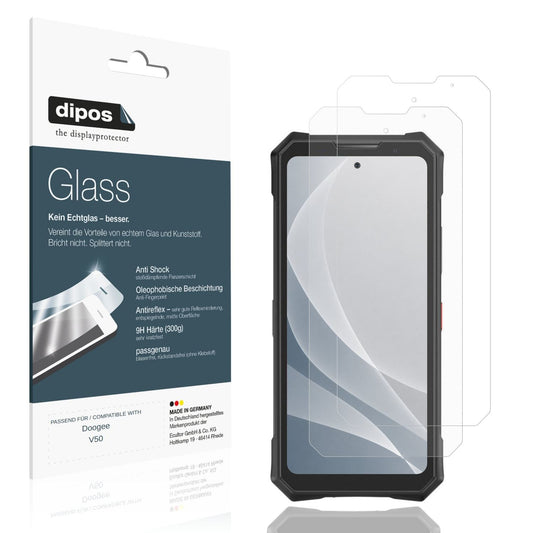 Matte Displayschutzfolie von dipos passend für Doogee V50, 9H kratzfest und blasenfrei montiert