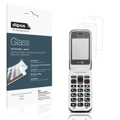 Matte Displayschutzfolie von dipos passend für Doro 2424, 9H kratzfest und blasenfrei montiert