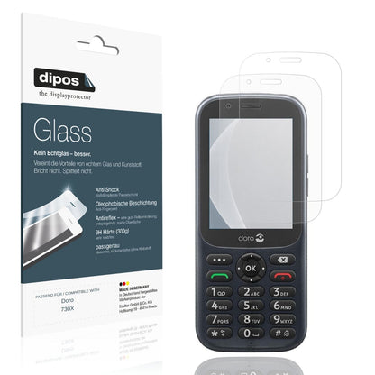 Matte Displayschutzfolie von dipos passend für Doro 730X, 9H kratzfest und blasenfrei montiert