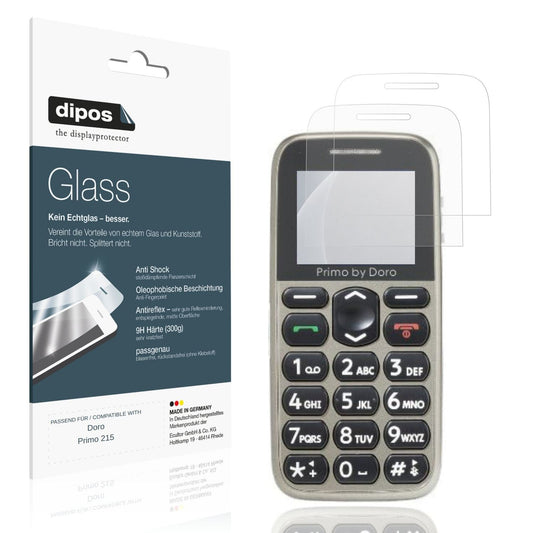 Matte Displayschutzfolie von dipos passend für Doro Primo 215, 9H kratzfest und blasenfrei montiert
