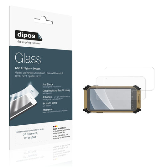 Matte Displayschutzfolie von dipos passend für DT Research DT361DM, 9H kratzfest und blasenfrei montiert