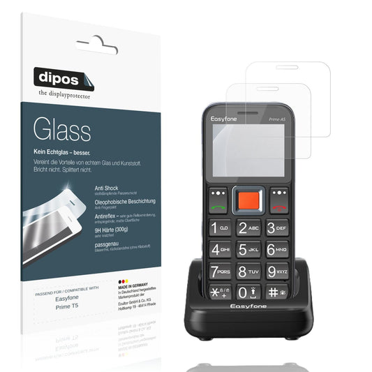 Matte Displayschutzfolie von dipos passend für Easyfone Prime T5, 9H kratzfest und blasenfrei montiert