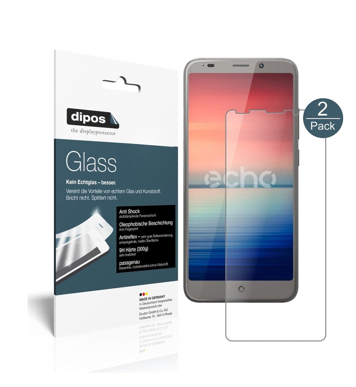 Matte Displayschutzfolie von dipos passend für Echo Horizon Lite, 9H kratzfest und blasenfrei montiert