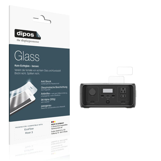 Matte Displayschutzfolie von dipos passend für EcoFlow River 3, 9H kratzfest und blasenfrei montiert