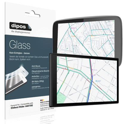 Matte Displayschutzfolie von dipos passend für Elebest Rider AM700, 9H kratzfest und blasenfrei montiert