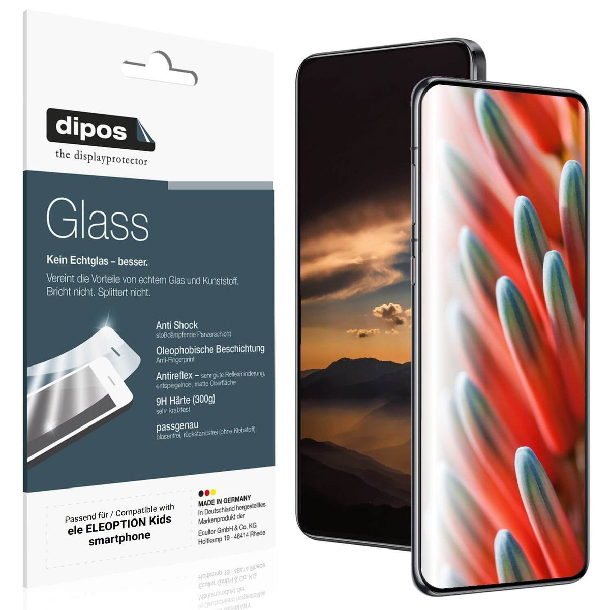 Matte Displayschutzfolie von dipos passend für ele ELEOPTION Kids smartphone, 9H kratzfest und blasenfrei montiert