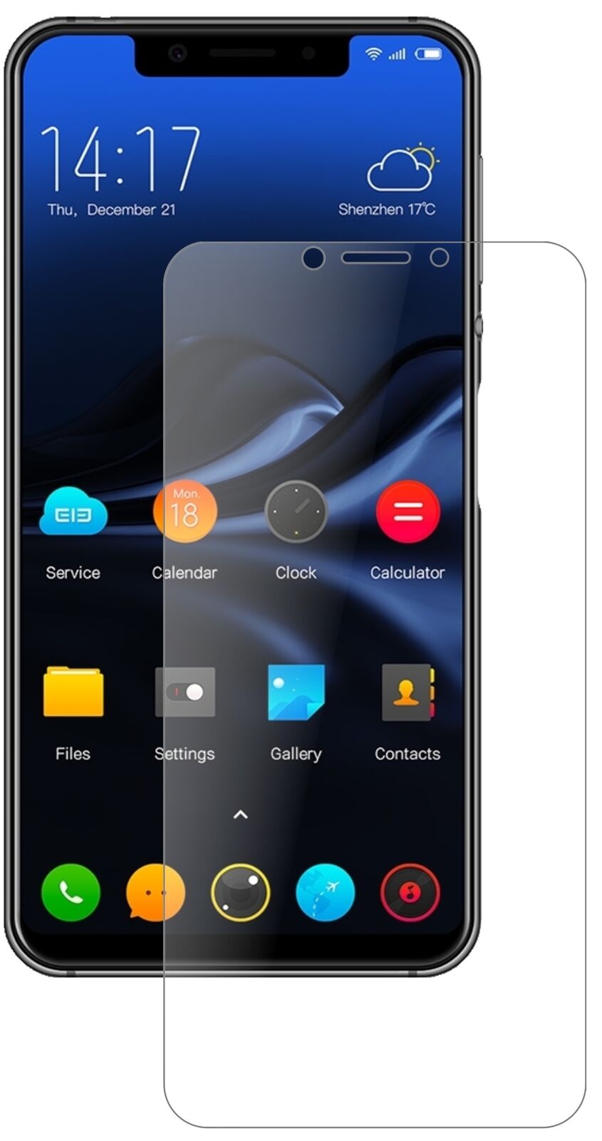 Matte Displayschutzfolie von dipos passend für Elephone A4, 9H kratzfest und blasenfrei montiert