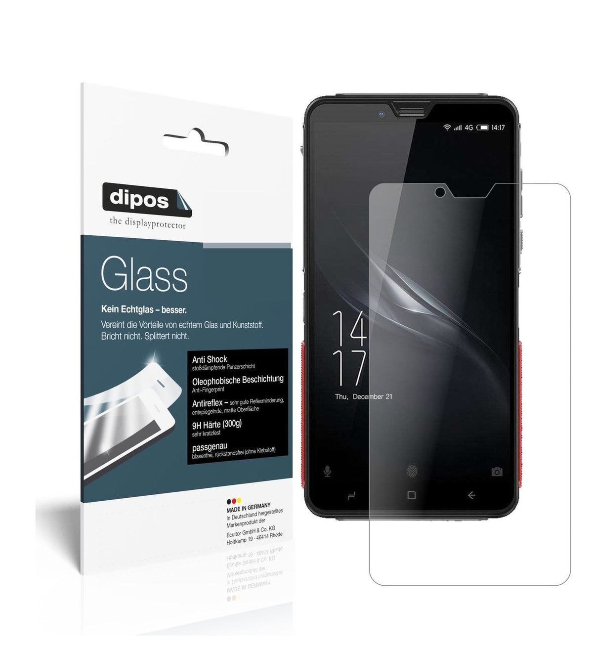 Matte Displayschutzfolie von dipos passend für Elephone Soldier, 9H kratzfest und blasenfrei montiert