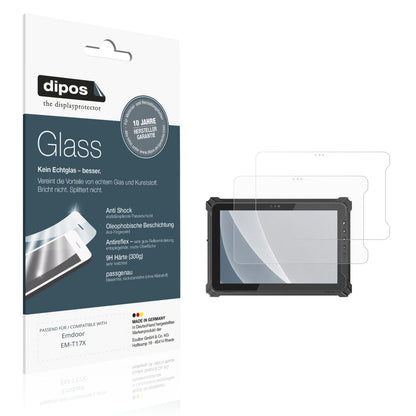 Matte Displayschutzfolie von dipos passend für Emdoor EM-T17X, 9H kratzfest und blasenfrei montiert