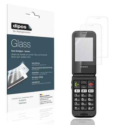 Matte Displayschutzfolie von dipos passend für Emporia TalkGlam, 9H kratzfest und blasenfrei montiert