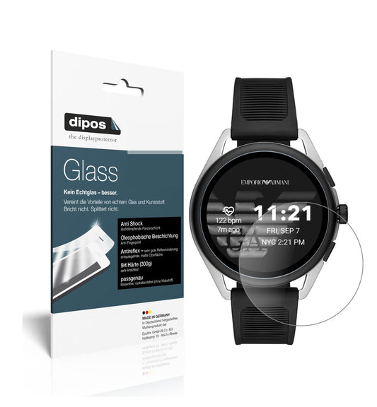 Matte Displayschutzfolie von dipos passend für Emporio Armani Smartwatch 3, 9H kratzfest und blasenfrei montiert