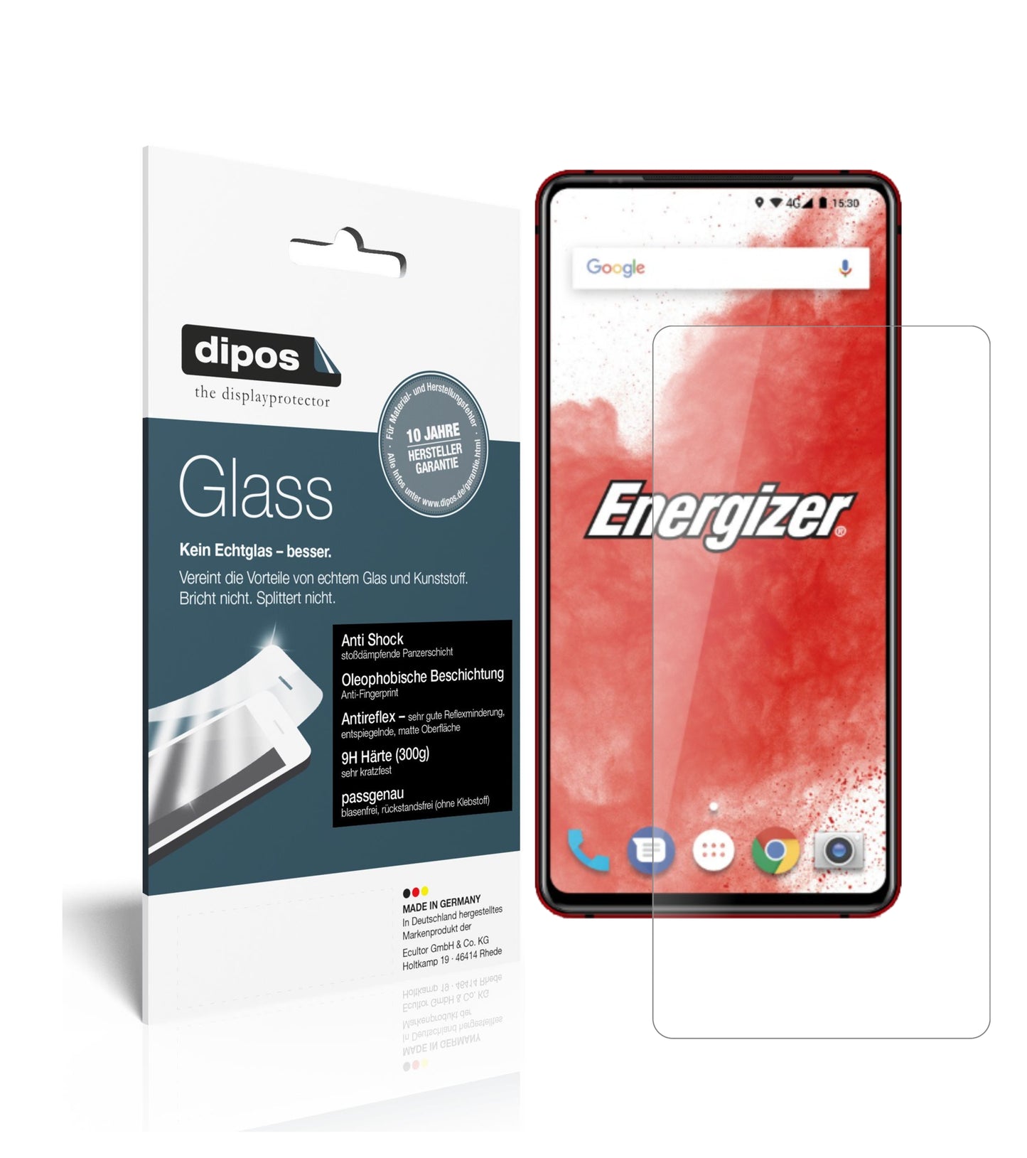 Matte Displayschutzfolie von dipos passend für Energizer Power Max P18K Pop, 9H kratzfest und blasenfrei montiert