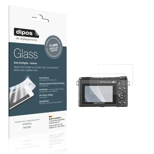 Matte Displayschutzfolie von dipos passend für EYEPICK WD300, 9H kratzfest und blasenfrei montiert