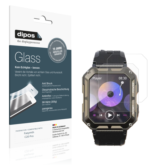 Matte Displayschutzfolie von dipos passend für Faeymth C20 Pro, 9H kratzfest und blasenfrei montiert