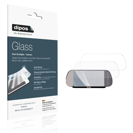 Matte Displayschutzfolie von dipos passend für Falcon Mirror FN-HDMWC7, 9H kratzfest und blasenfrei montiert