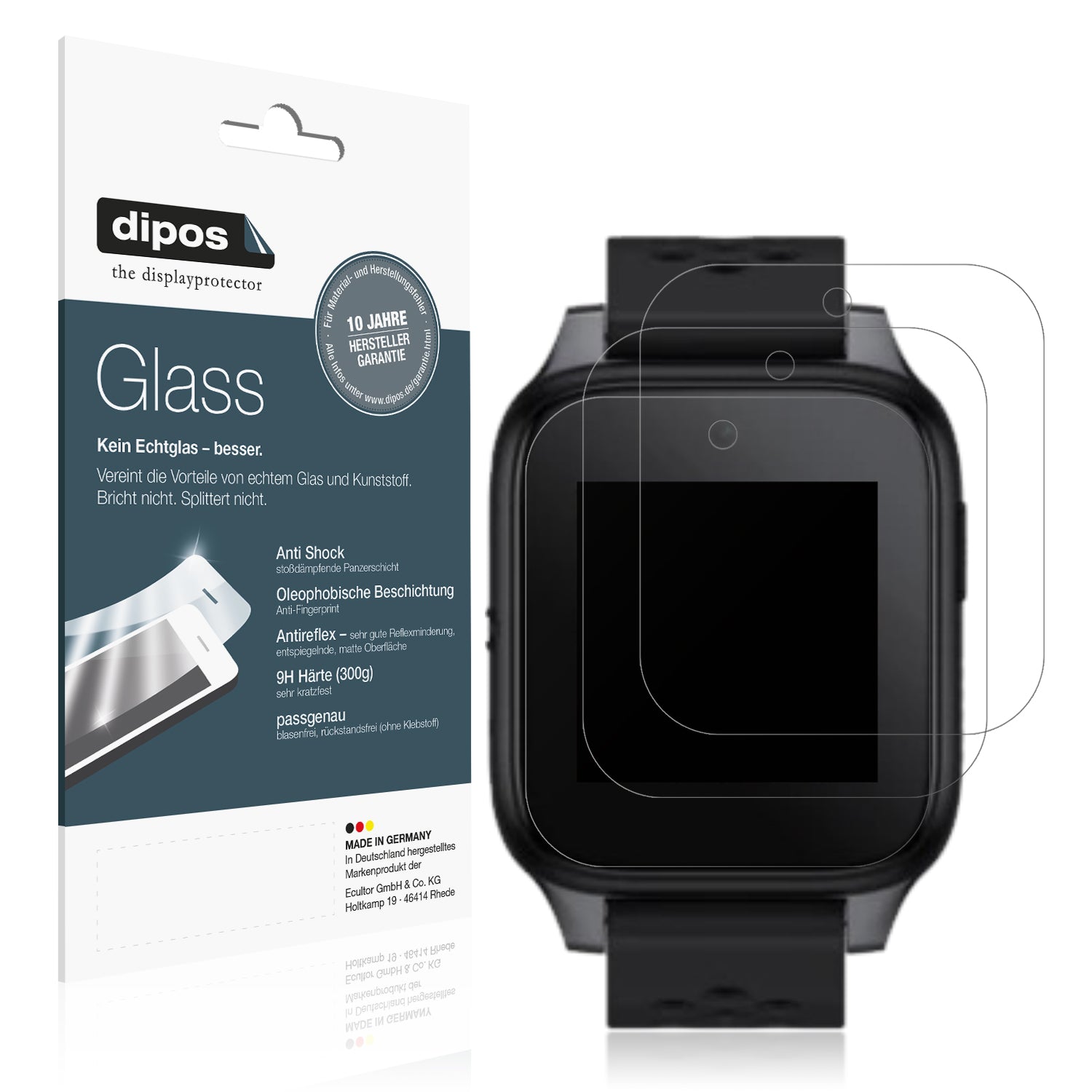 Matte Displayschutzfolie von dipos passend für Family Watch MT46, 9H kratzfest und blasenfrei montiert