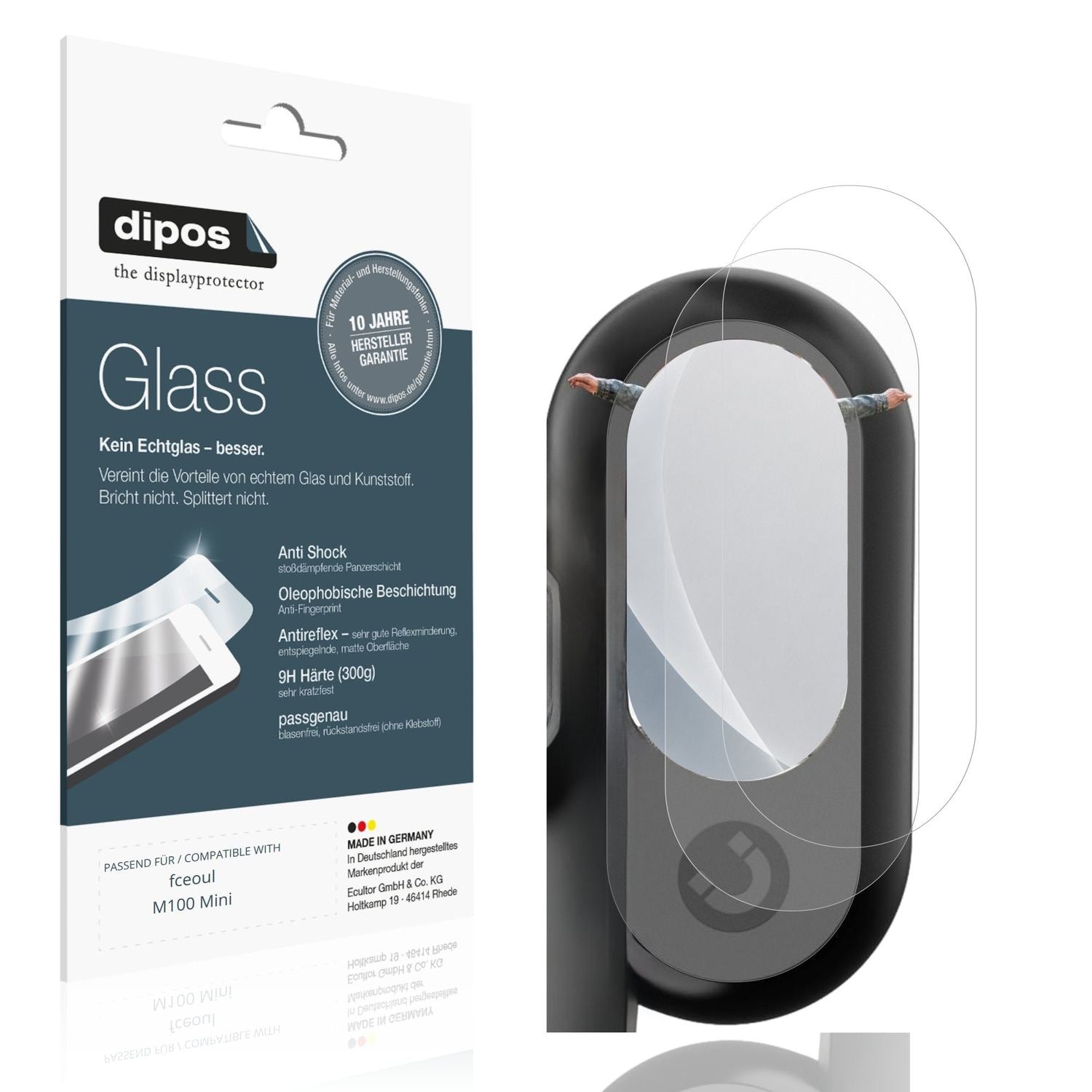 Matte Displayschutzfolie von dipos passend für fceoul M100 Mini, 9H kratzfest und blasenfrei montiert