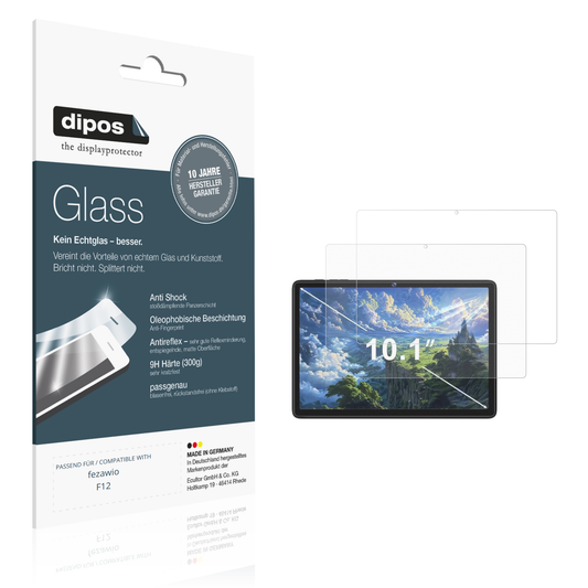 Matte Displayschutzfolie von dipos passend für fezawio F12, 9H kratzfest und blasenfrei montiert