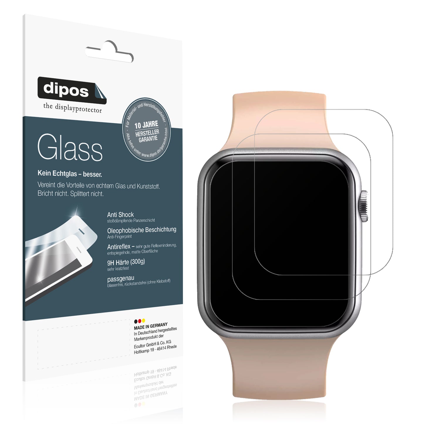 Matte Displayschutzfolie von dipos passend für Fireboltt Ring, 9H kratzfest und blasenfrei montiert