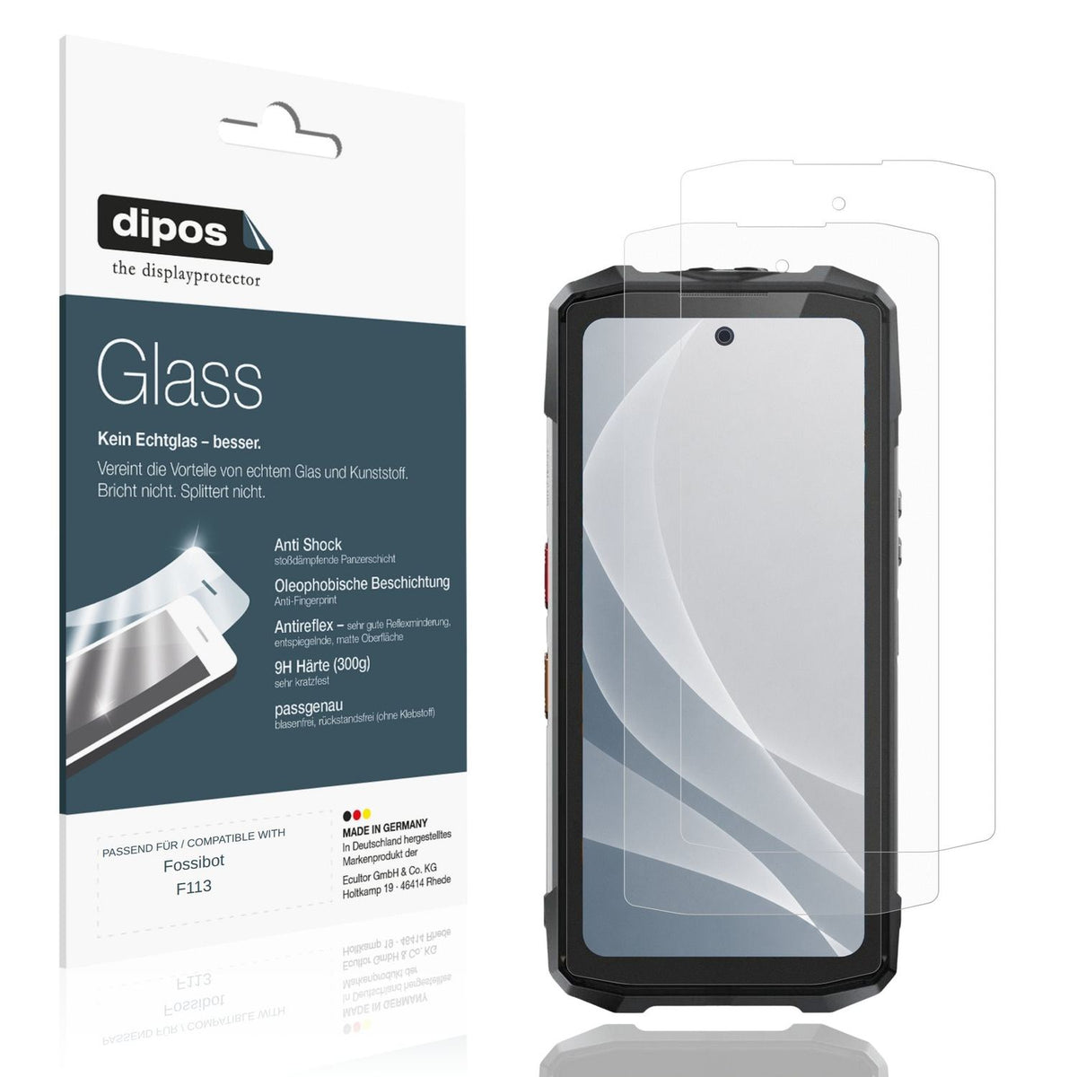 Matte Displayschutzfolie von dipos passend f�r Fossibot F113, 9H kratzfest und blasenfrei montiert