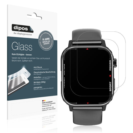 Matte Displayschutzfolie von dipos passend für G96 Smartwatch, 9H kratzfest und blasenfrei montiert