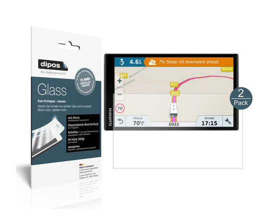 Matte Displayschutzfolie von dipos passend für Garmin Camper 770 LMT-D EU, 9H kratzfest und blasenfrei montiert