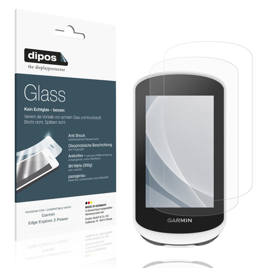 Matte Displayschutzfolie von dipos passend für Garmin Edge Explore 2 Power, 9H kratzfest und blasenfrei montiert