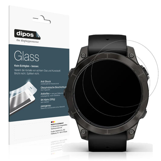 Matte Displayschutzfolie von dipos passend für Garmin Fenix 7 Pro 42mm, 9H kratzfest und blasenfrei montiert