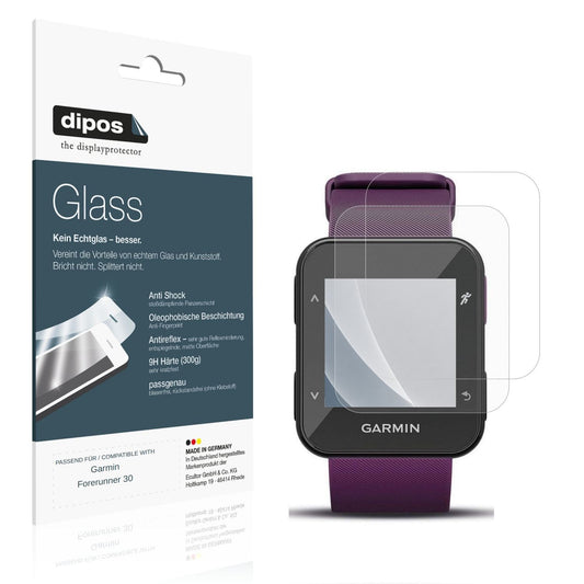 Matte Displayschutzfolie von dipos passend für Garmin Forerunner 30, 9H kratzfest und blasenfrei montiert