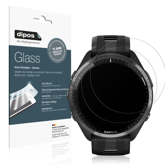 Matte Displayschutzfolie von dipos passend für Garmin Forerunner 965, 9H kratzfest und blasenfrei montiert